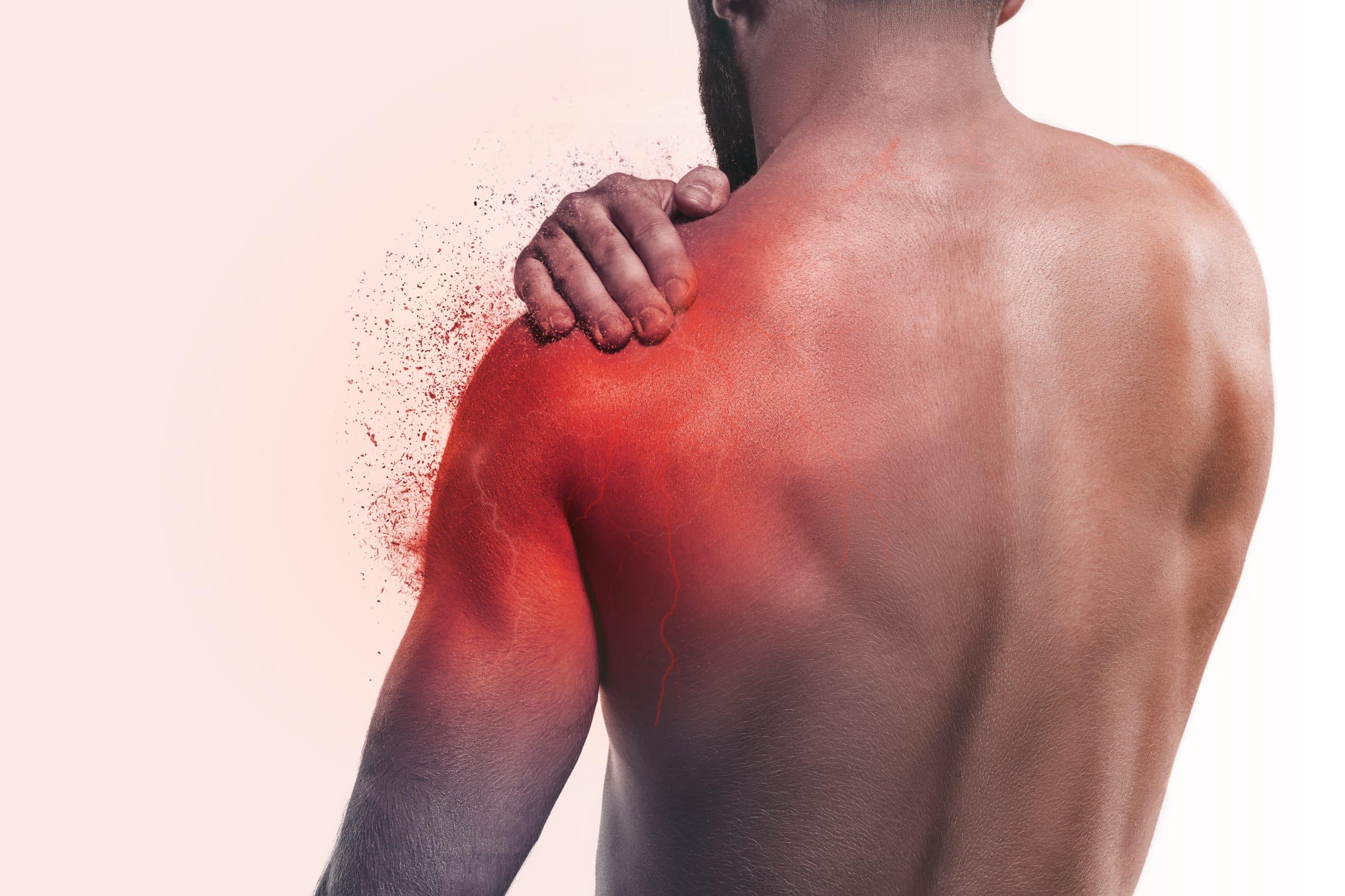 Illustration médicale représentant les différents problèmes de l'épaule et les traitements associés.