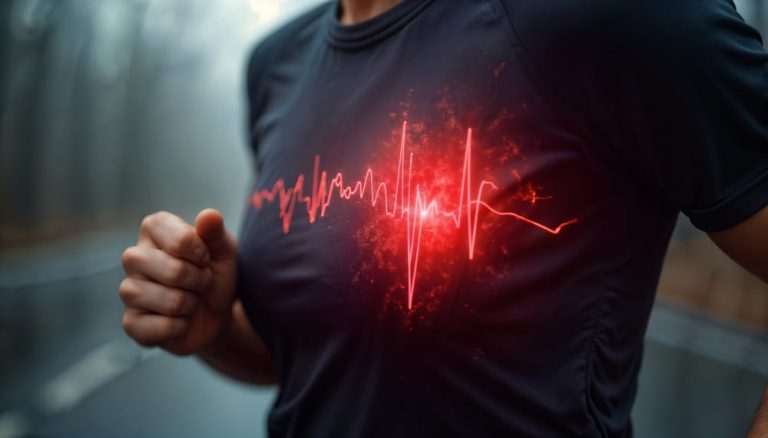 Un coureur avec un rythme cardiaque